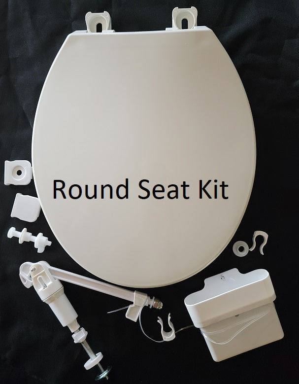 Flush Down Toilet Seat Kit for round toilet bowls